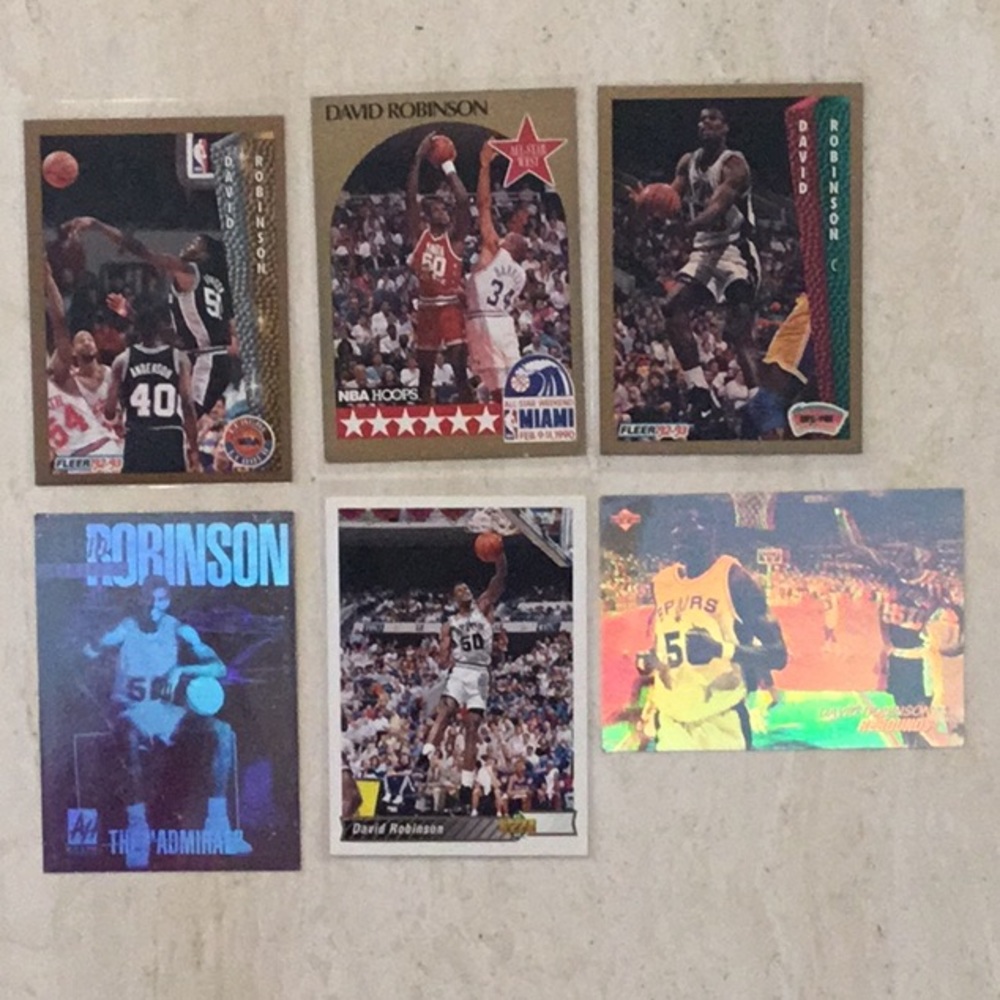 David Robinson 1992 - 93 Basketball Cards NBA Fleer Upper Deck Lot Of 6 Card